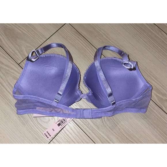 Victorias Secret Push Up Bra Lace Padded UW Womens 32A Purple New Nwt - Picture 4 of 6